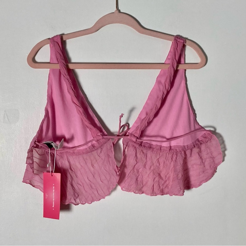 ⭐️ SHEIN Icon Pink Adjustable Tie Cropped Tank Top Size Large - Picture 2 of 9